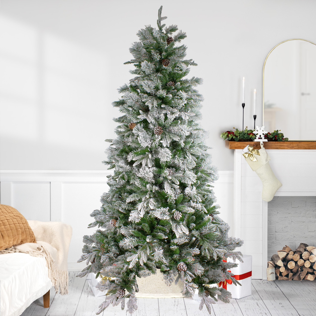 Real Touch™️ Medium Flocked Rosemary Emerald Angel Pine